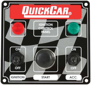 Quick Car Ignition Control Panel With Single Accessory Switch ( checker flag or black)