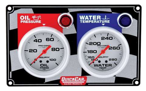 QuickCar 2 Gauge Panel OP/WT Black QuickCar 2 Gauge Panel OP/WT Black