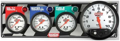 Quickcar 3 Gauge Panel with 5" Tachometer (checker flag or black)